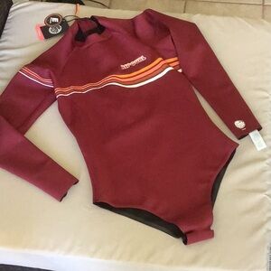 Rip Curl Women's Maroon and Orange Wet Suit. NEW